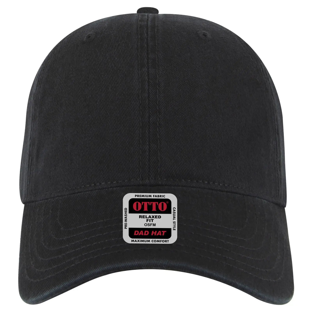 Otto 18-1322 6 Panel Low Profile Dad Cap - Black - 7 3/8’’ - 5/8’’