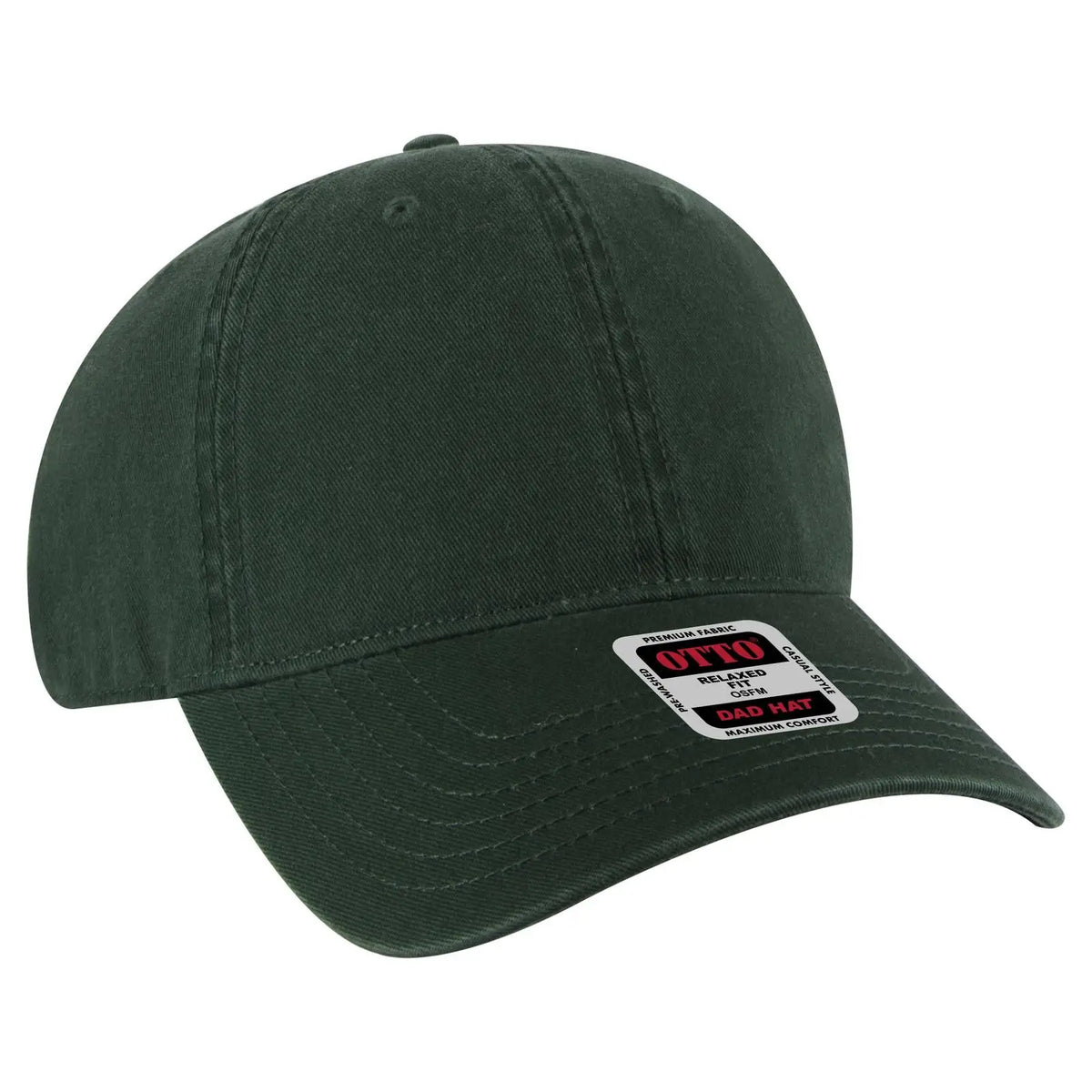 Otto 18-1322 6 Panel Low Profile Dad Cap - Dk. Green - 7 3/8’’ - 5/8’’