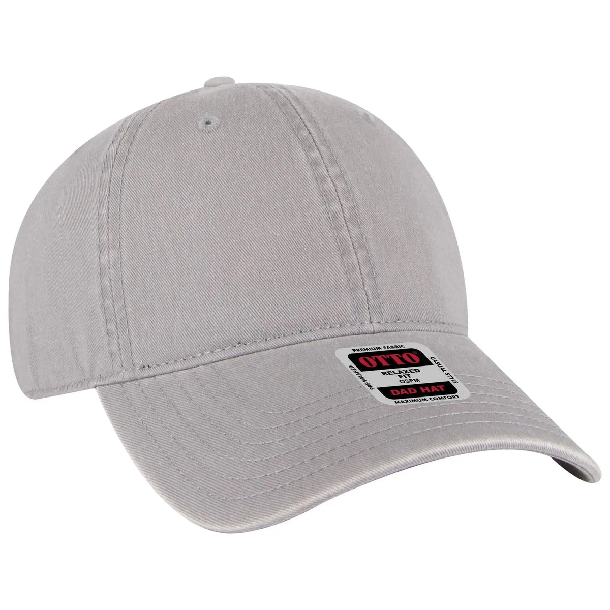 Otto 18-1322 6 Panel Low Profile Dad Cap - Gray - 7 3/8’’ - 5/8’’