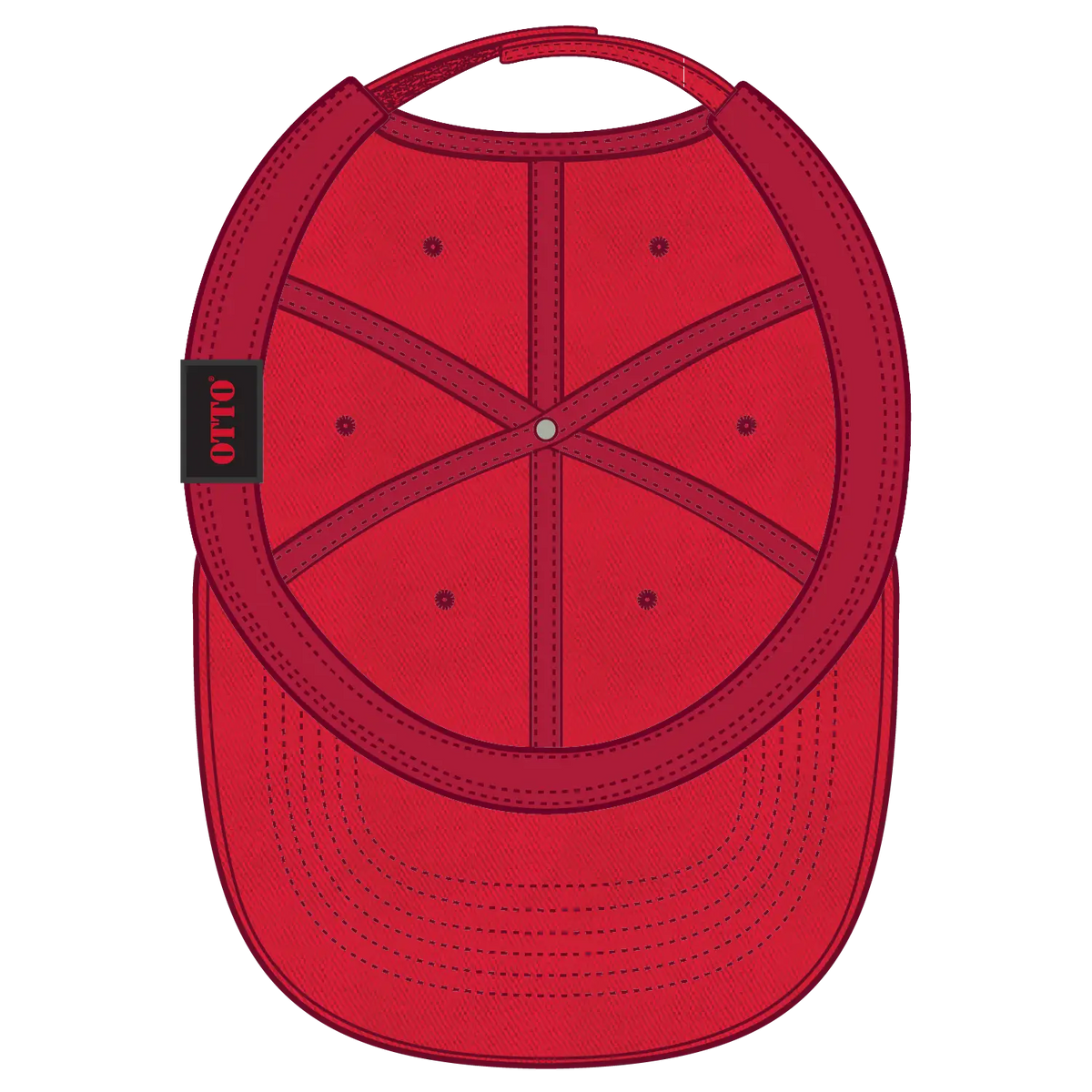 Otto 18-1322 6 Panel Low Profile Dad Cap - Red - 7 3/8’’ - 5/8’’