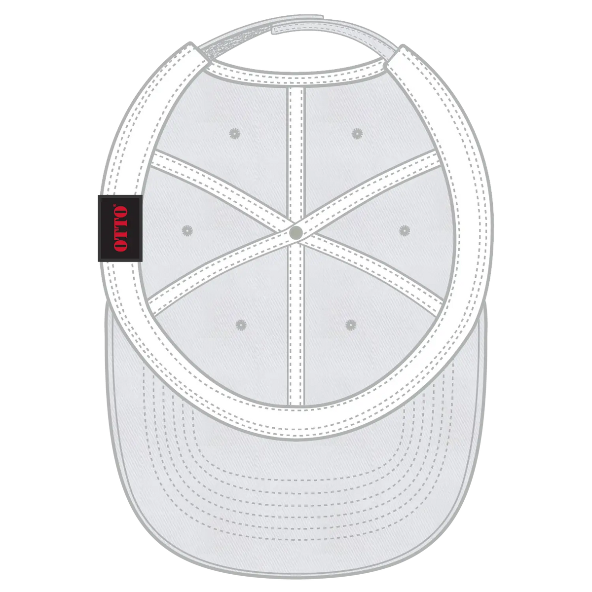 Otto 18-1322 6 Panel Low Profile Dad Cap - White - 7 3/8’’ - 5/8’’