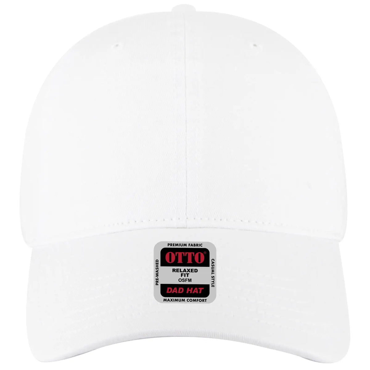 Otto 18-1322 6 Panel Low Profile Dad Cap - White - 7 3/8’’ - 5/8’’