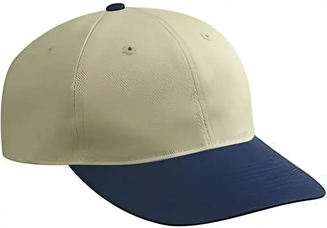 Otto 18 179 Washed Bull Denim Low Profile Pro Style Cap with 6 Embroidered Eyelets Navy Khaki / one Size Fits Most