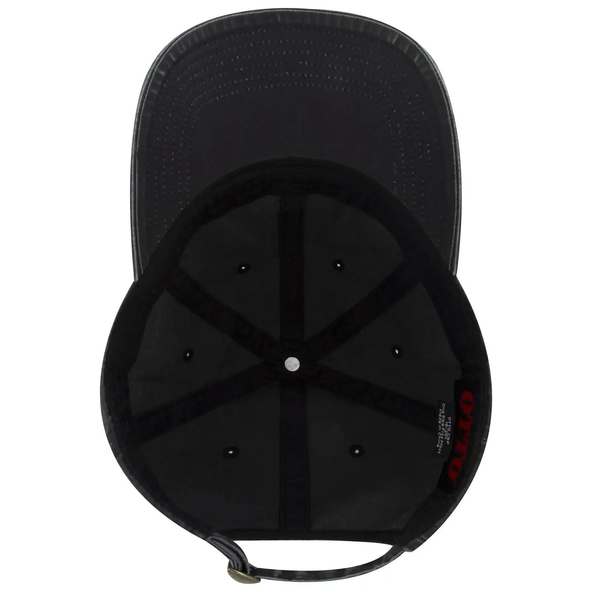 Otto 18-201 6 Panel Low Profile Dad Cap - Black - 7 3/8’’ - 5/8’’