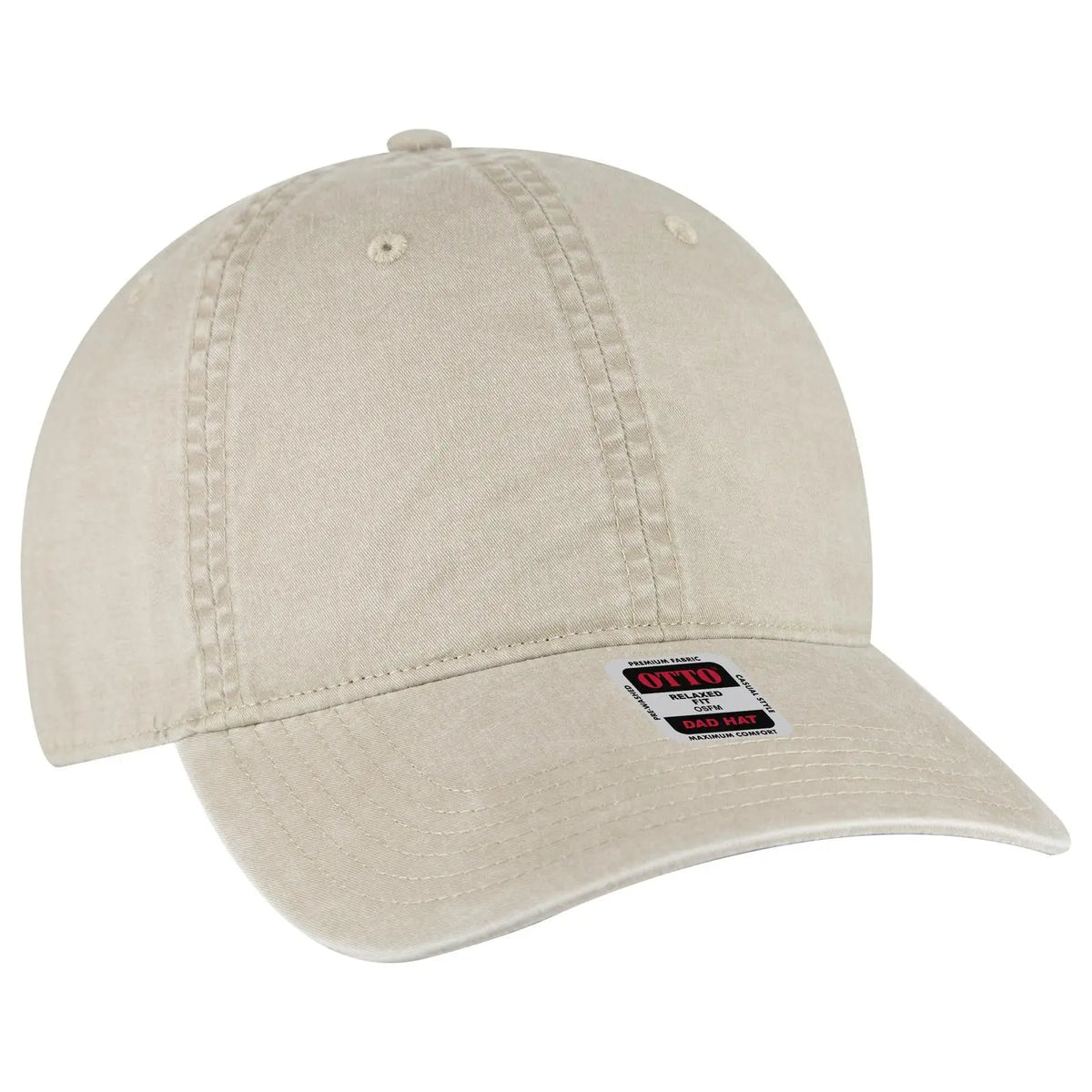 Otto 18-201 6 Panel Low Profile Dad Cap - Khaki - 7 3/8’’ - 5/8’’
