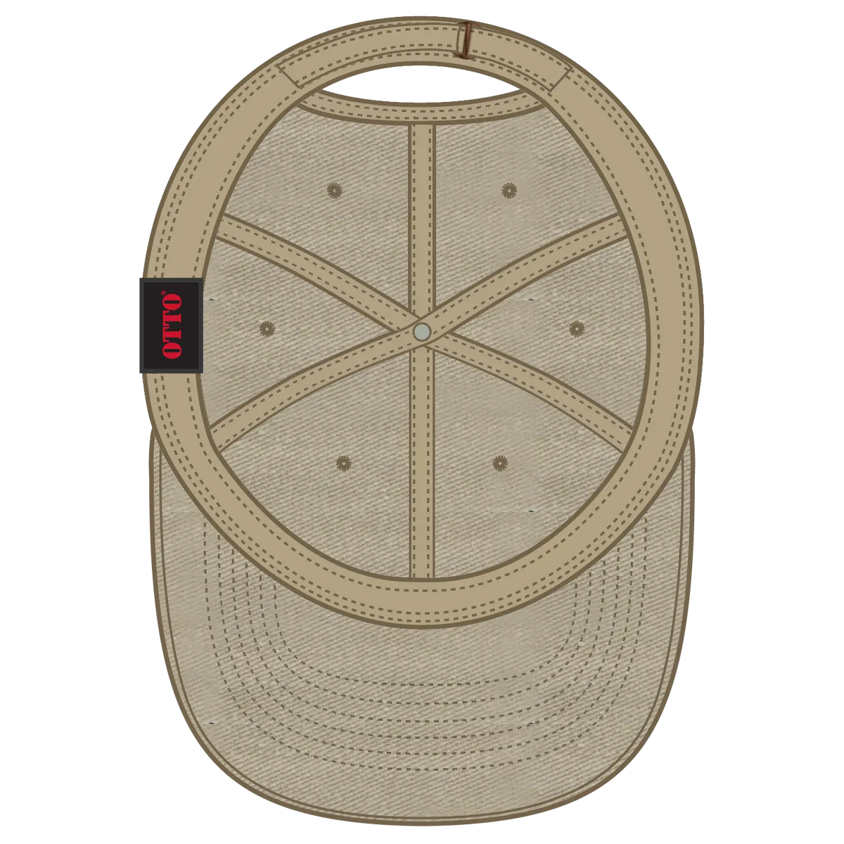 Otto 18-201 6 Panel Low Profile Dad Cap - Khaki - 7 3/8’’ - 5/8’’