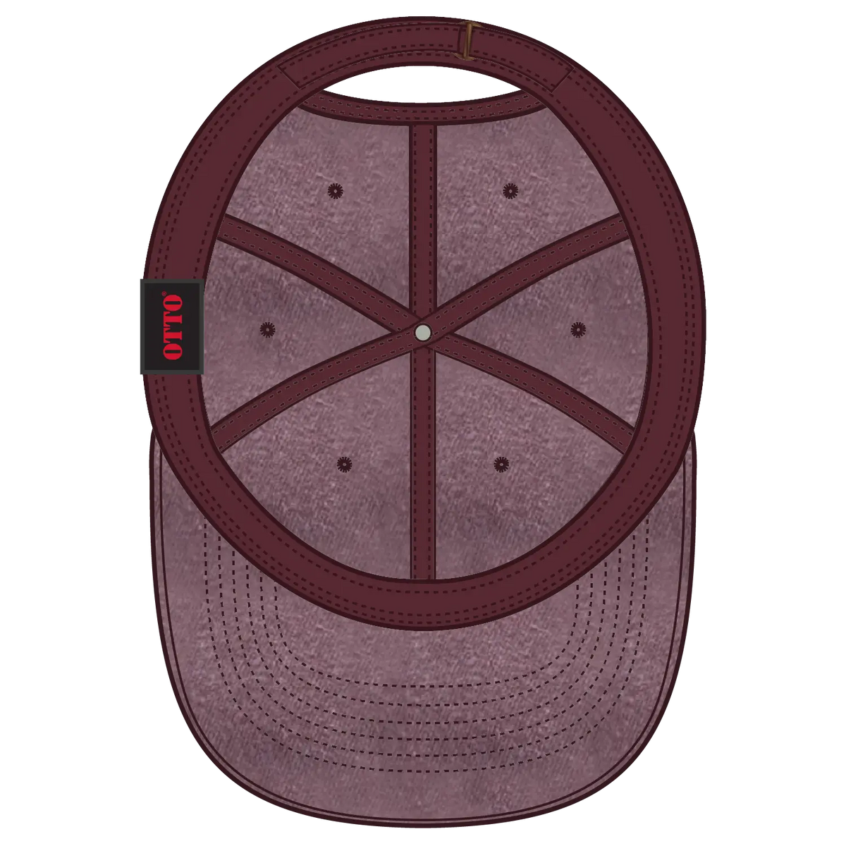 Otto 18-201 6 Panel Low Profile Dad Cap - Maroon - 7 3/8’’ - 5/8’’