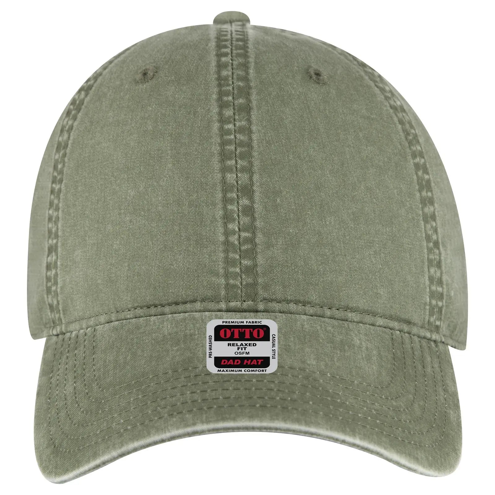 Otto 18-201 6 Panel Low Profile Dad Cap - Ol. Green - 7 3/8’’ - 5/8’’