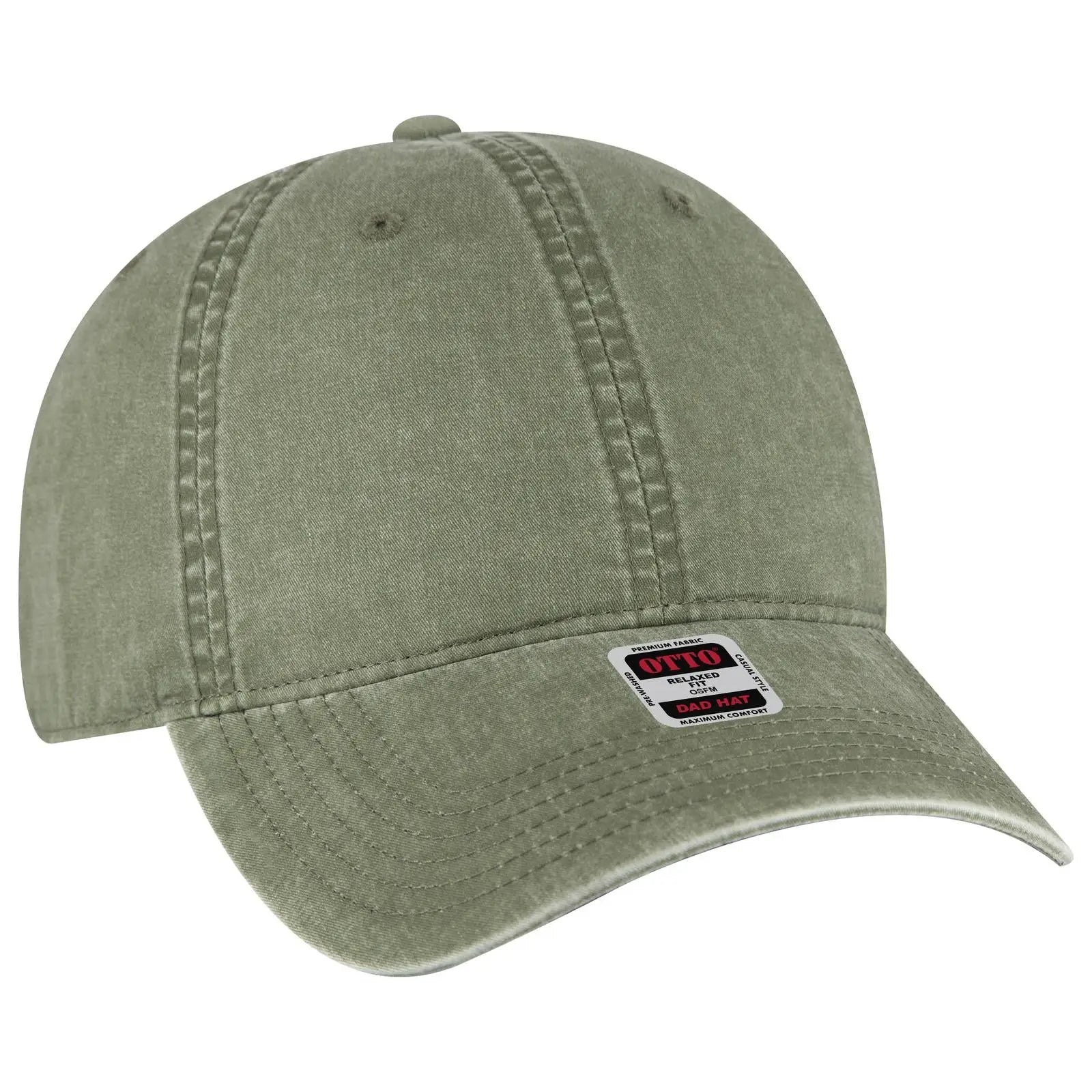 Otto 18-201 6 Panel Low Profile Dad Cap - Ol. Green - 7 3/8’’ - 5/8’’