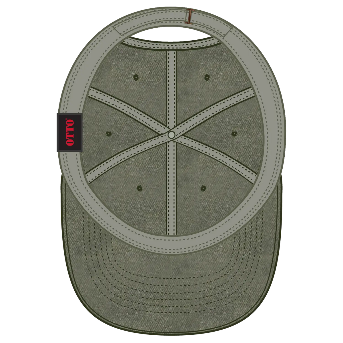 Otto 18-201 6 Panel Low Profile Dad Cap - Ol. Green - 7 3/8’’ - 5/8’’