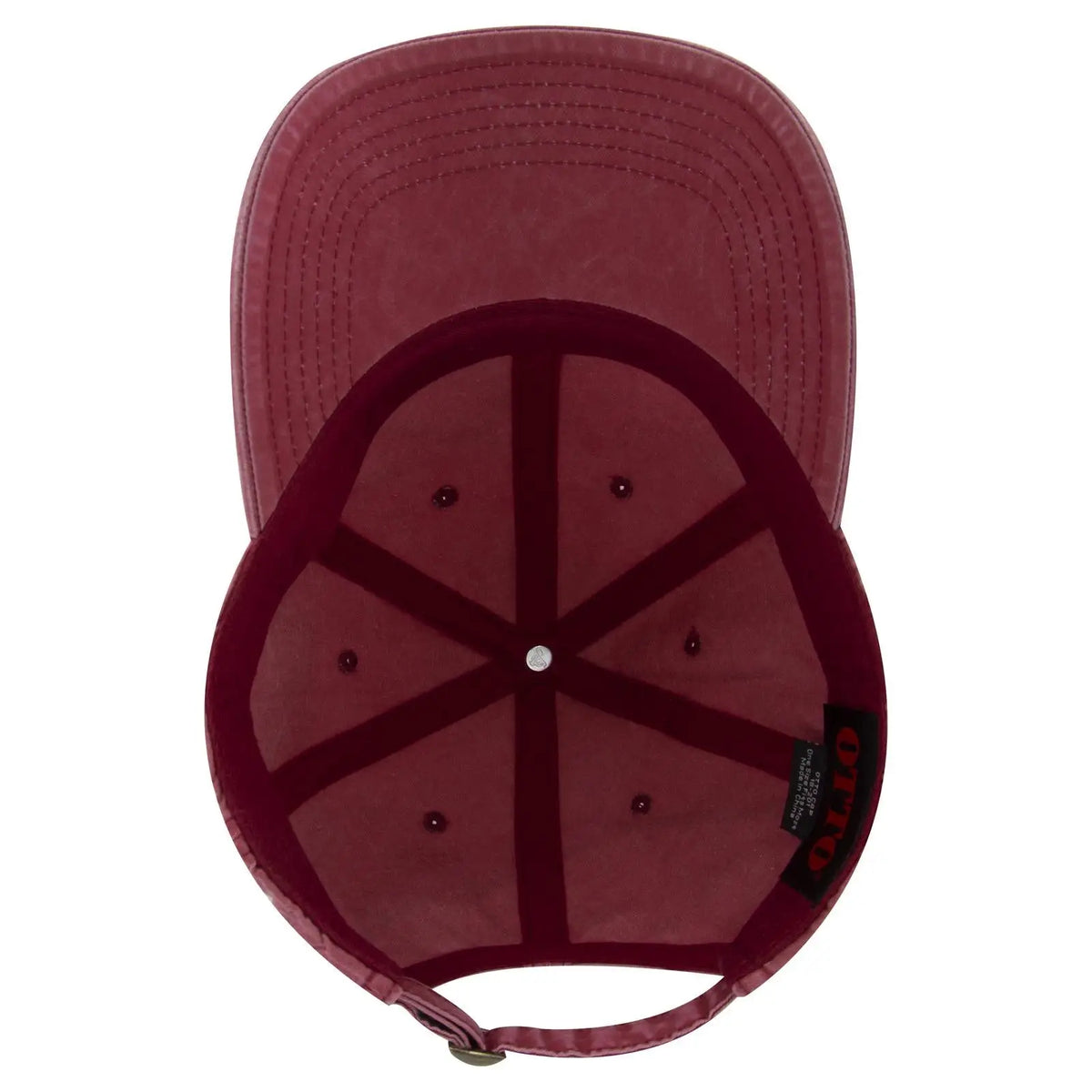 Otto 18-201 6 Panel Low Profile Dad Cap - Red - 7 3/8’’ - 5/8’’