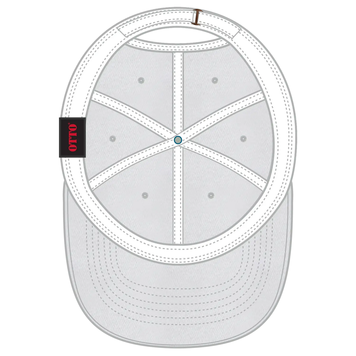 Otto 18-201 6 Panel Low Profile Dad Cap - White - 7 3/8’’ - 5/8’’