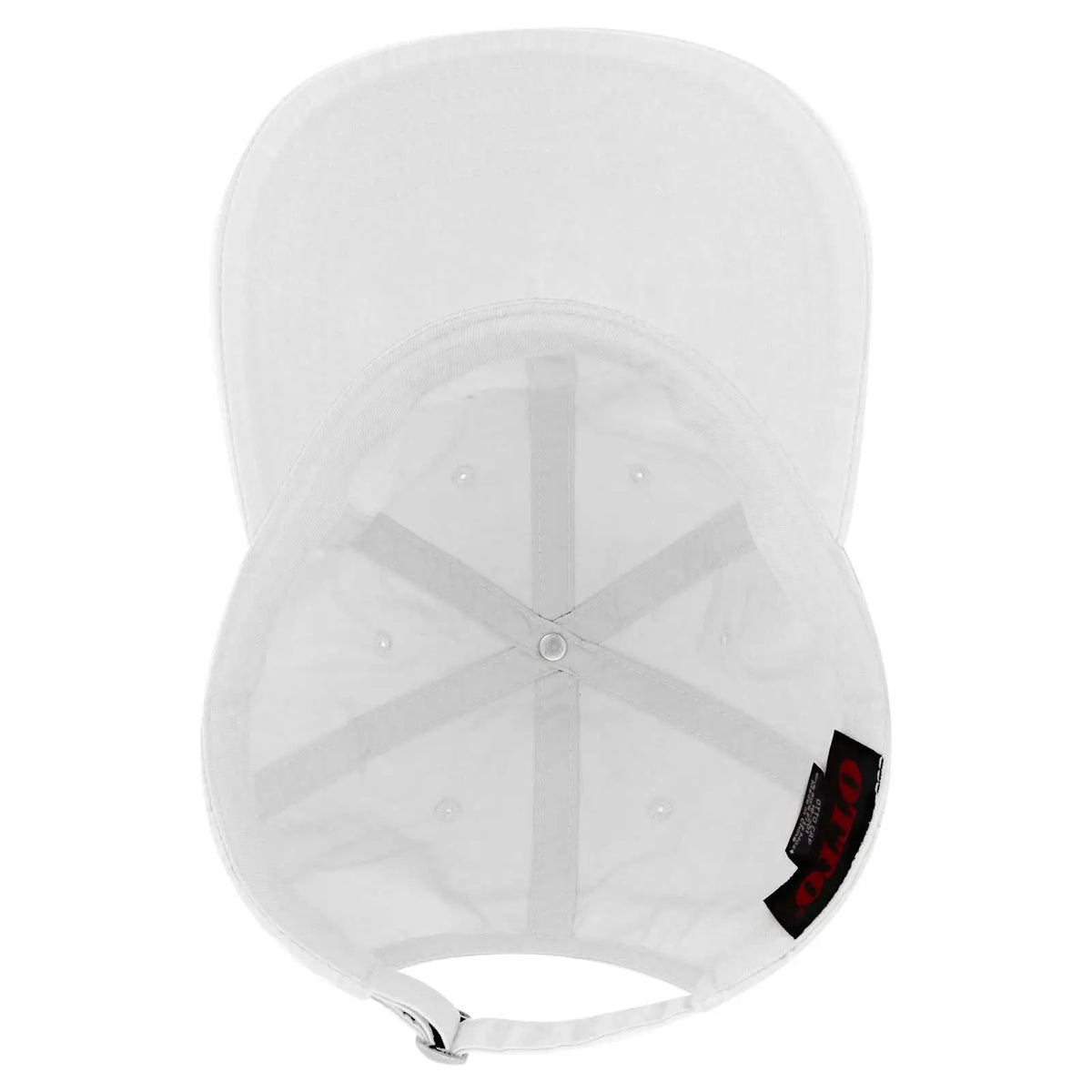 Otto 18-201 6 Panel Low Profile Dad Cap - White - 7 3/8’’ - 5/8’’
