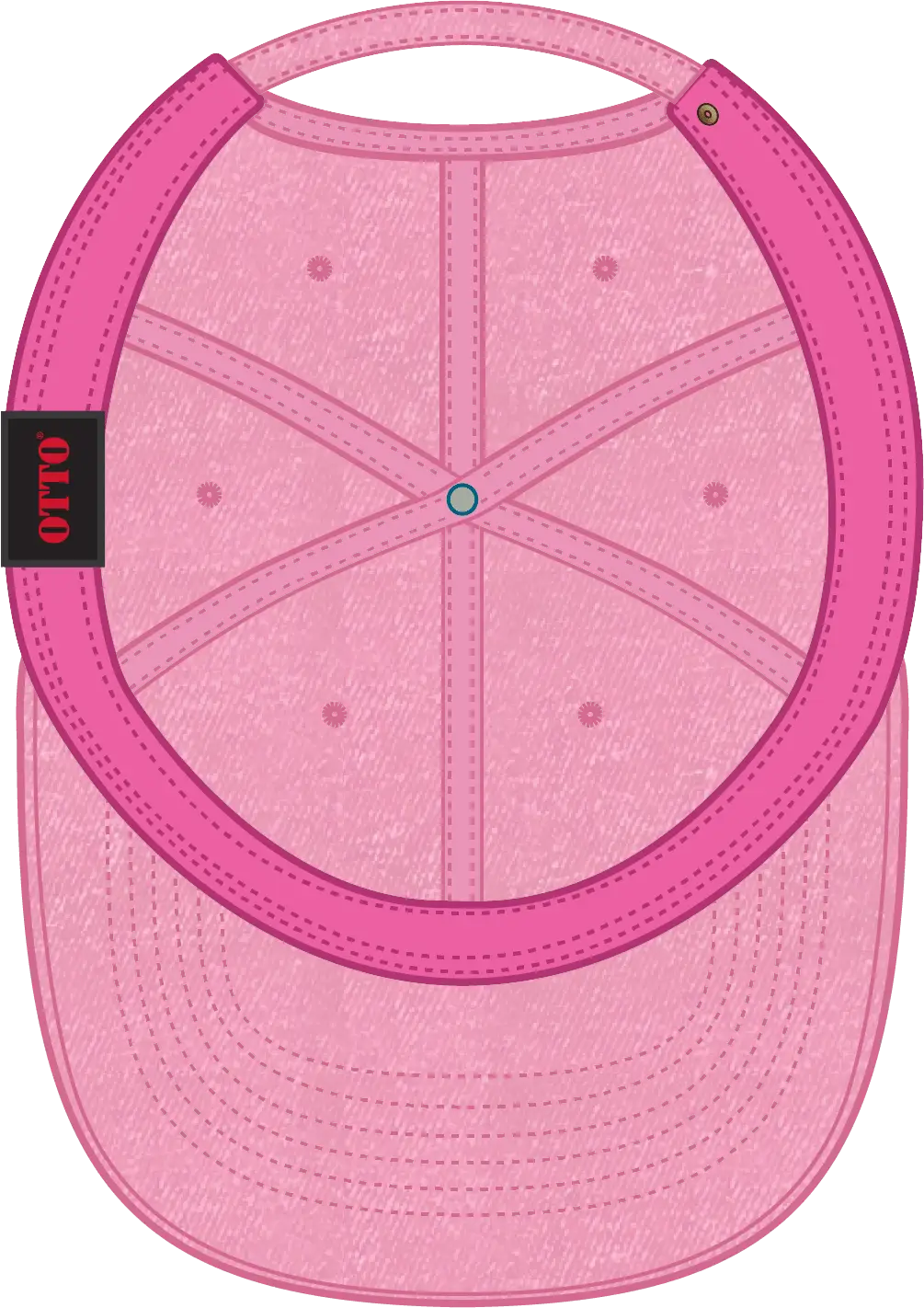 Otto 18-202 6 Panel Low Profile Dad Cap - Azalea - 1/2’’ - 7 5/8’’
