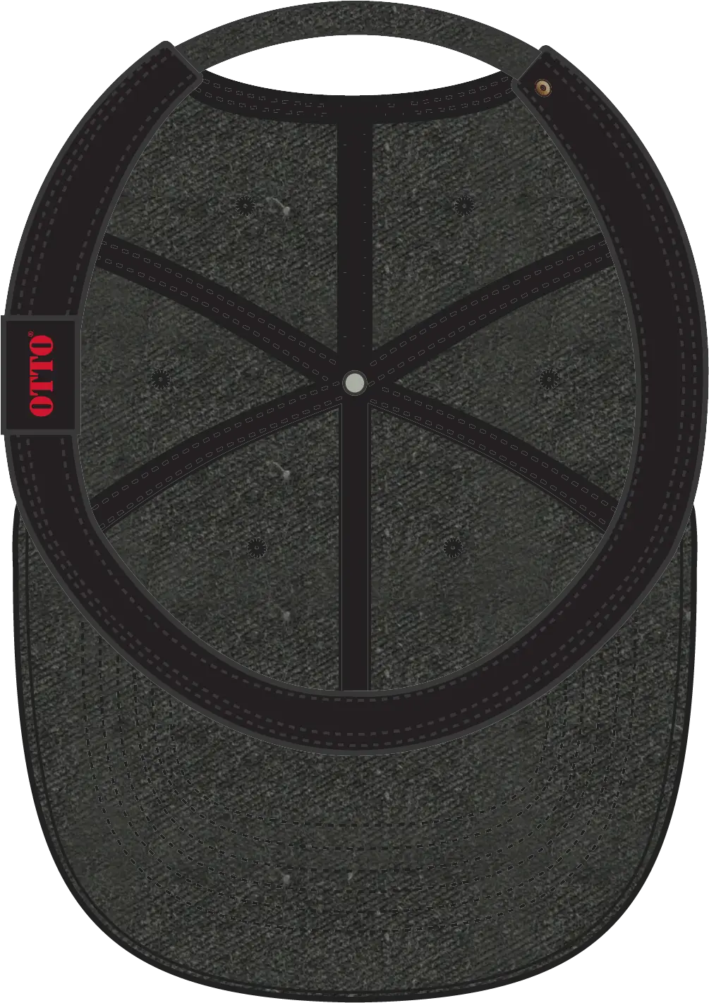 Otto 18-202 6 Panel Low Profile Dad Cap - Black - 1/2’’ - 7 5/8’’