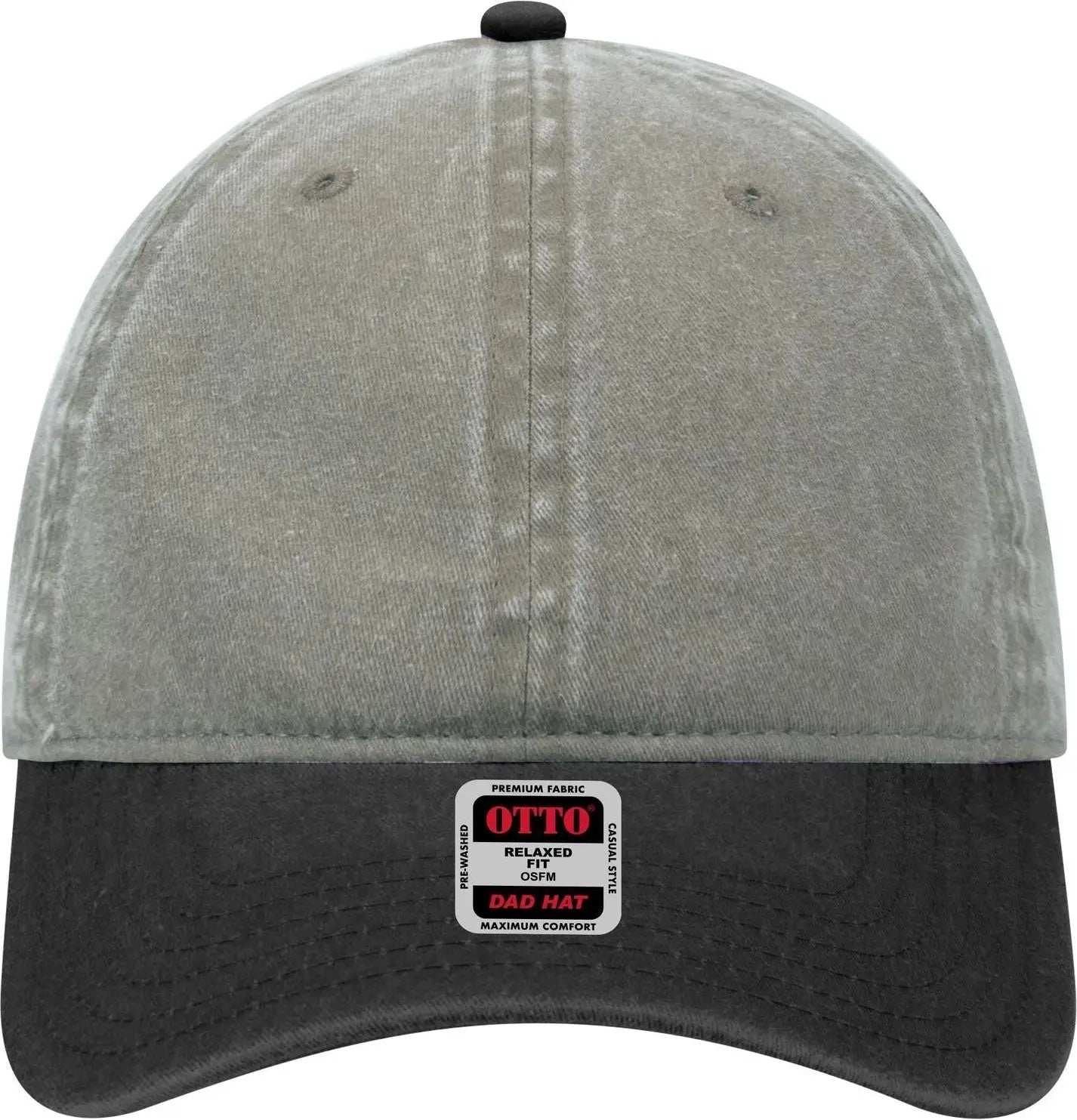 Otto 18-202 6 Panel Low Profile Dad Cap - Blk/gry - 1/2’’ - 7 5/8’’