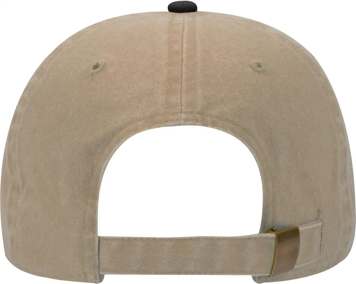 Otto 18-202 6 Panel Low Profile Dad Cap - Blk/kha - 1/2’’ - 7 5/8’’