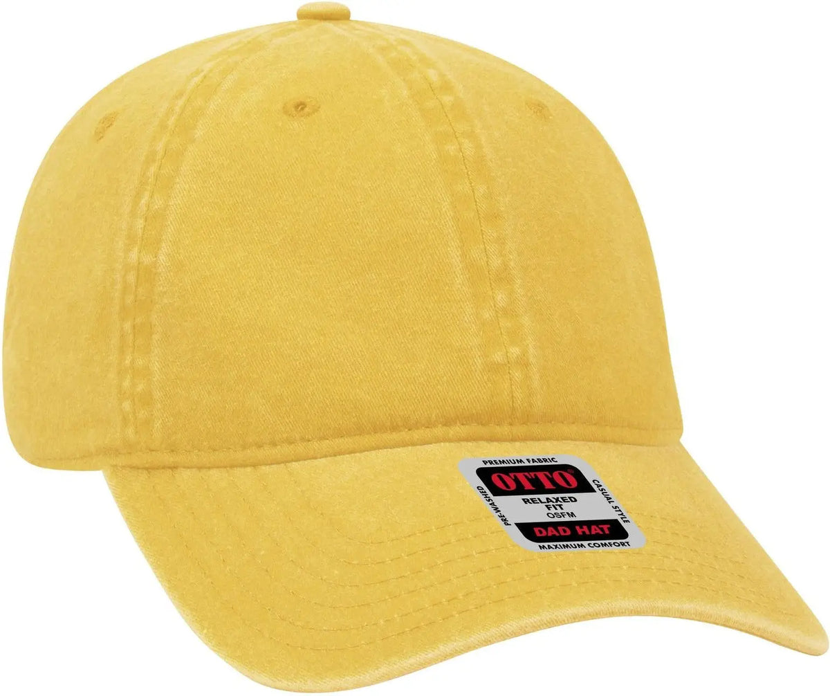 Otto 18-202 6 Panel Low Profile Dad Cap - Bright Yellow - 1/2’’ - 7 5/8’’