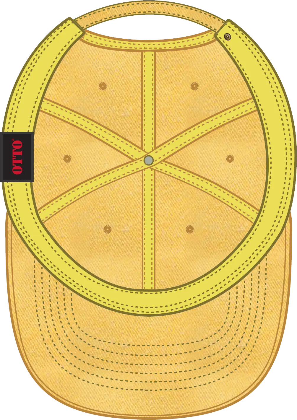 Otto 18-202 6 Panel Low Profile Dad Cap - Bright Yellow - 1/2’’ - 7 5/8’’
