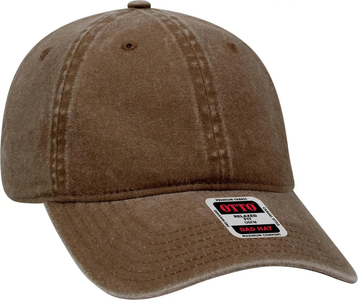 Otto 18-202 6 Panel Low Profile Dad Cap - Brown - 1/2’’ - 7 5/8’’