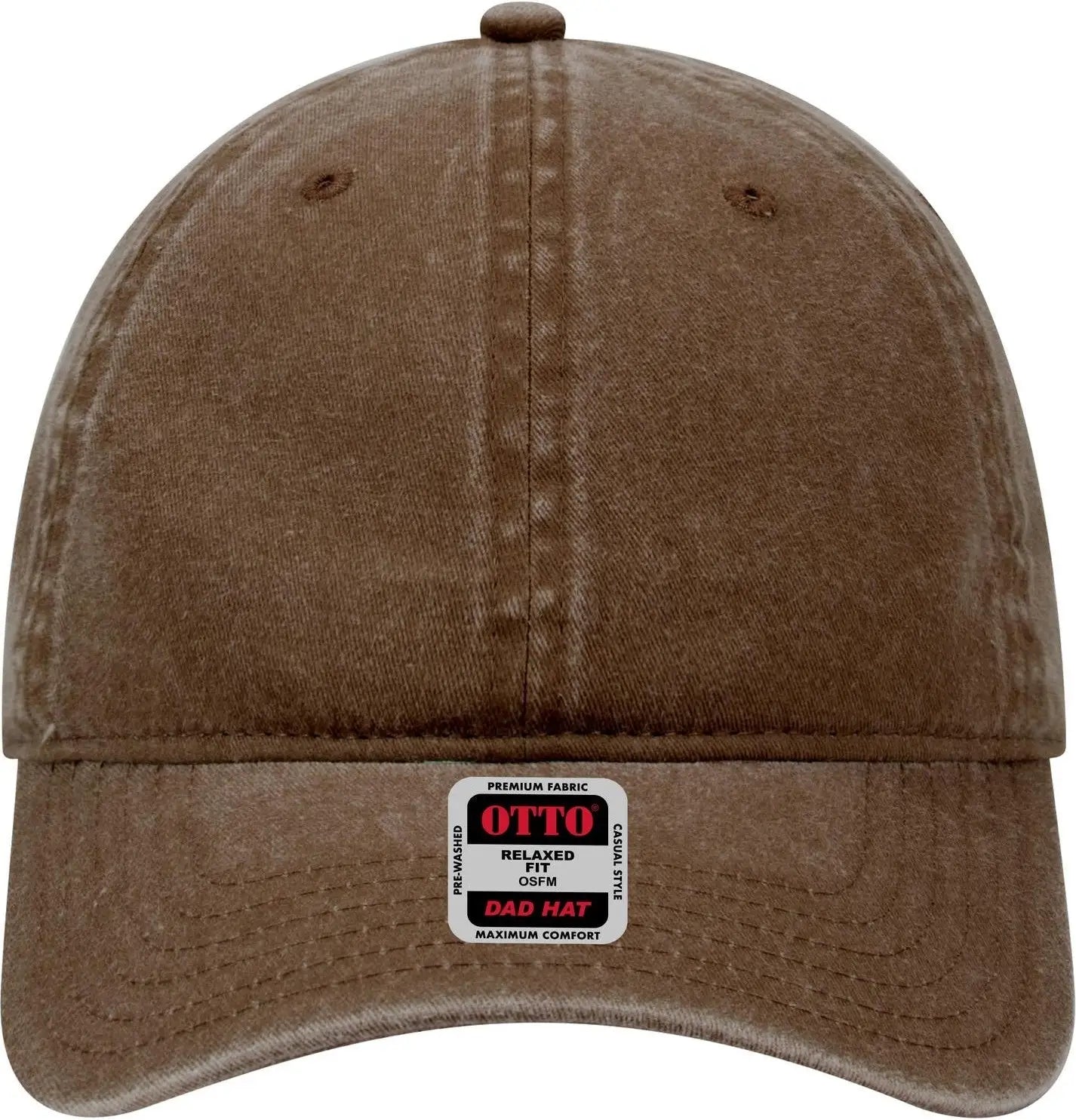 Otto 18-202 6 Panel Low Profile Dad Cap - Brown - 1/2’’ - 7 5/8’’
