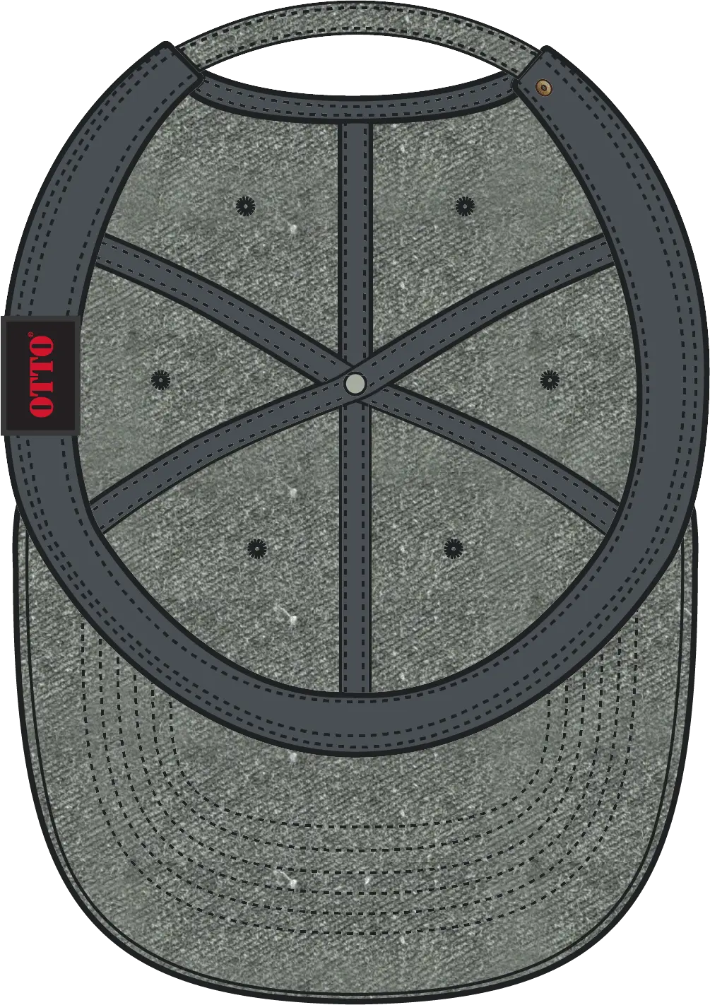 Otto 18-202 6 Panel Low Profile Dad Cap - Char. Gray - 1/2’’ - 7 5/8’’