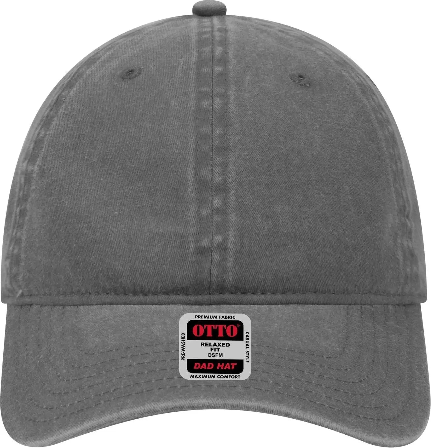 Otto 18-202 6 Panel Low Profile Dad Cap - Char. Gray - 1/2’’ - 7 5/8’’