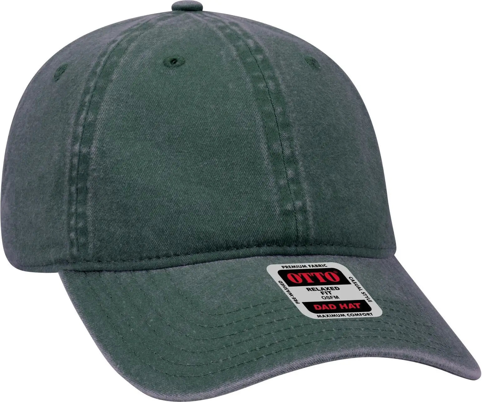 Otto 18-202 6 Panel Low Profile Dad Cap - Dk. Green - 1/2’’ - 7 5/8’’
