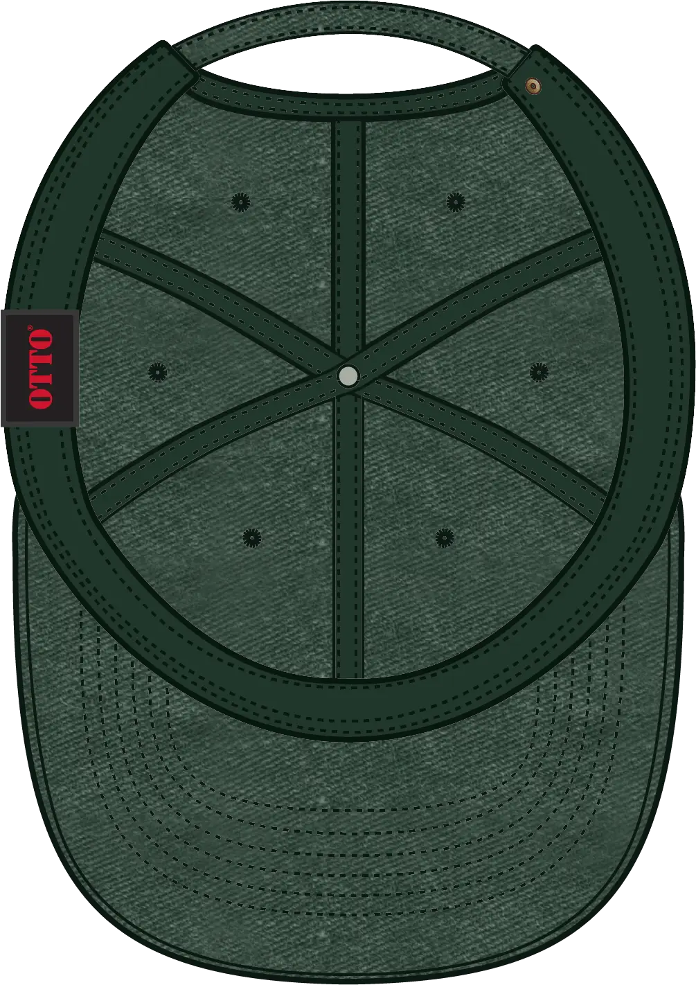 Otto 18-202 6 Panel Low Profile Dad Cap - Dk. Green - 1/2’’ - 7 5/8’’