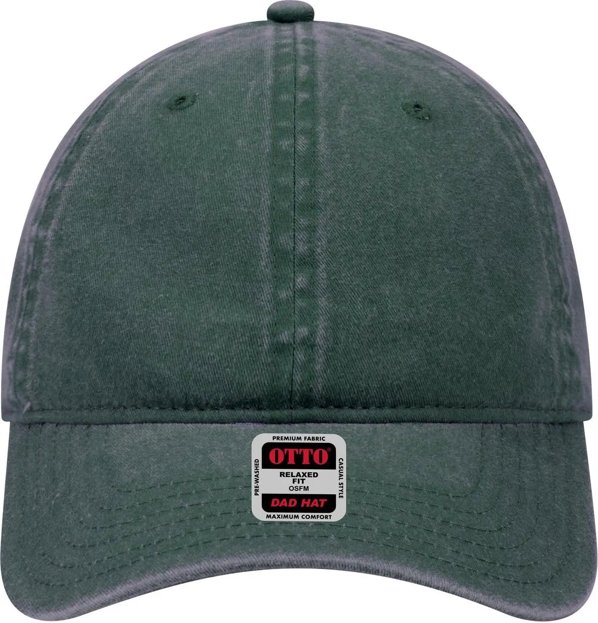 Otto 18-202 6 Panel Low Profile Dad Cap - Dk. Green - 1/2’’ - 7 5/8’’