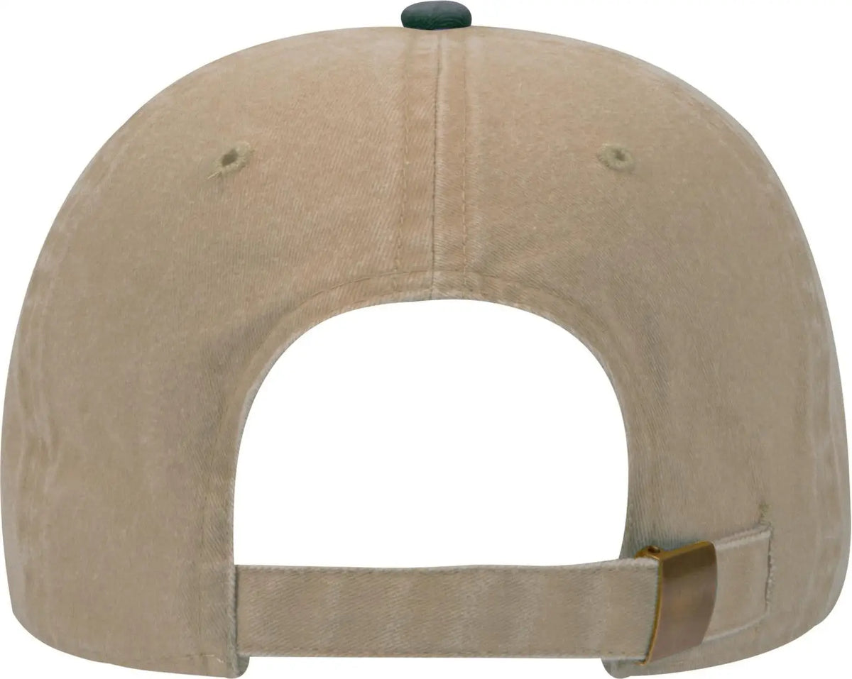 Otto 18-202 6 Panel Low Profile Dad Cap - Dk.grn/kha - 1/2’’ - 7 5/8’’