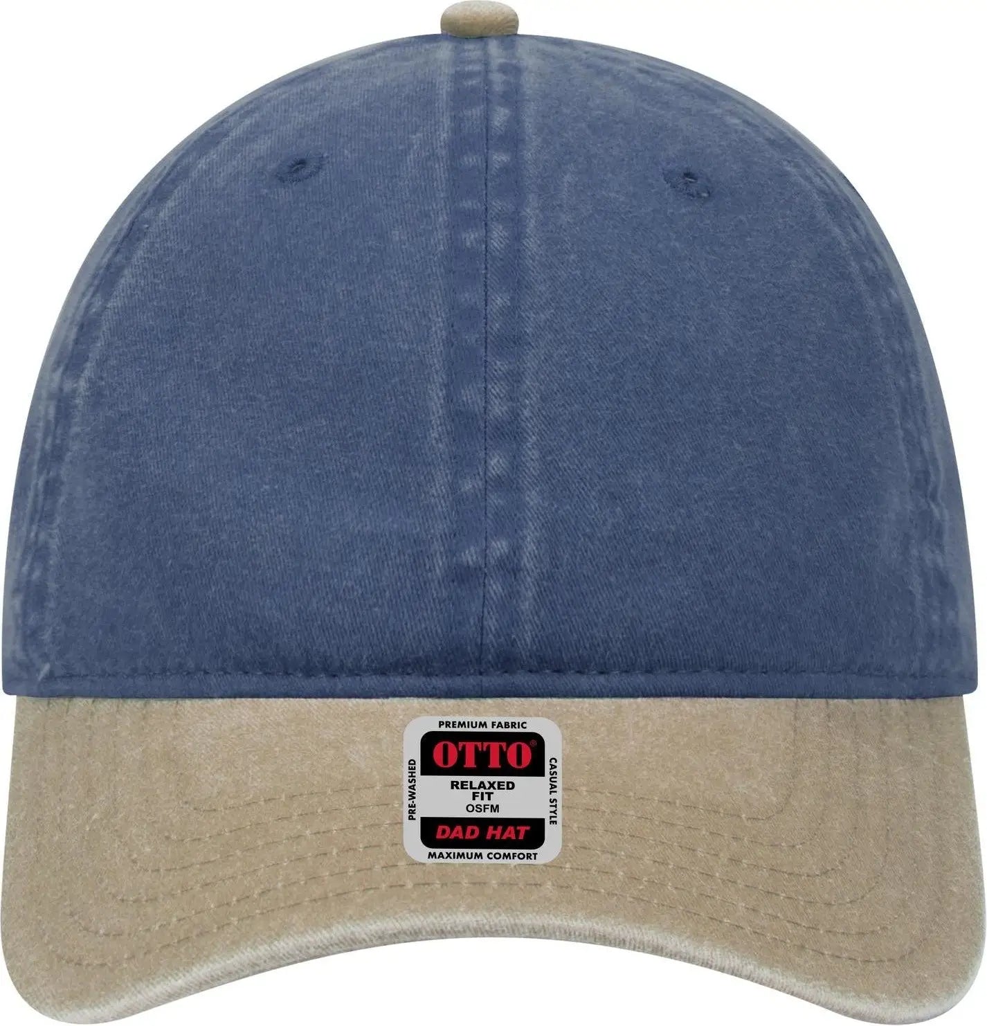 Otto 18-202 6 Panel Low Profile Dad Cap - Kha/nvy - 1/2’’ - 7 5/8’’