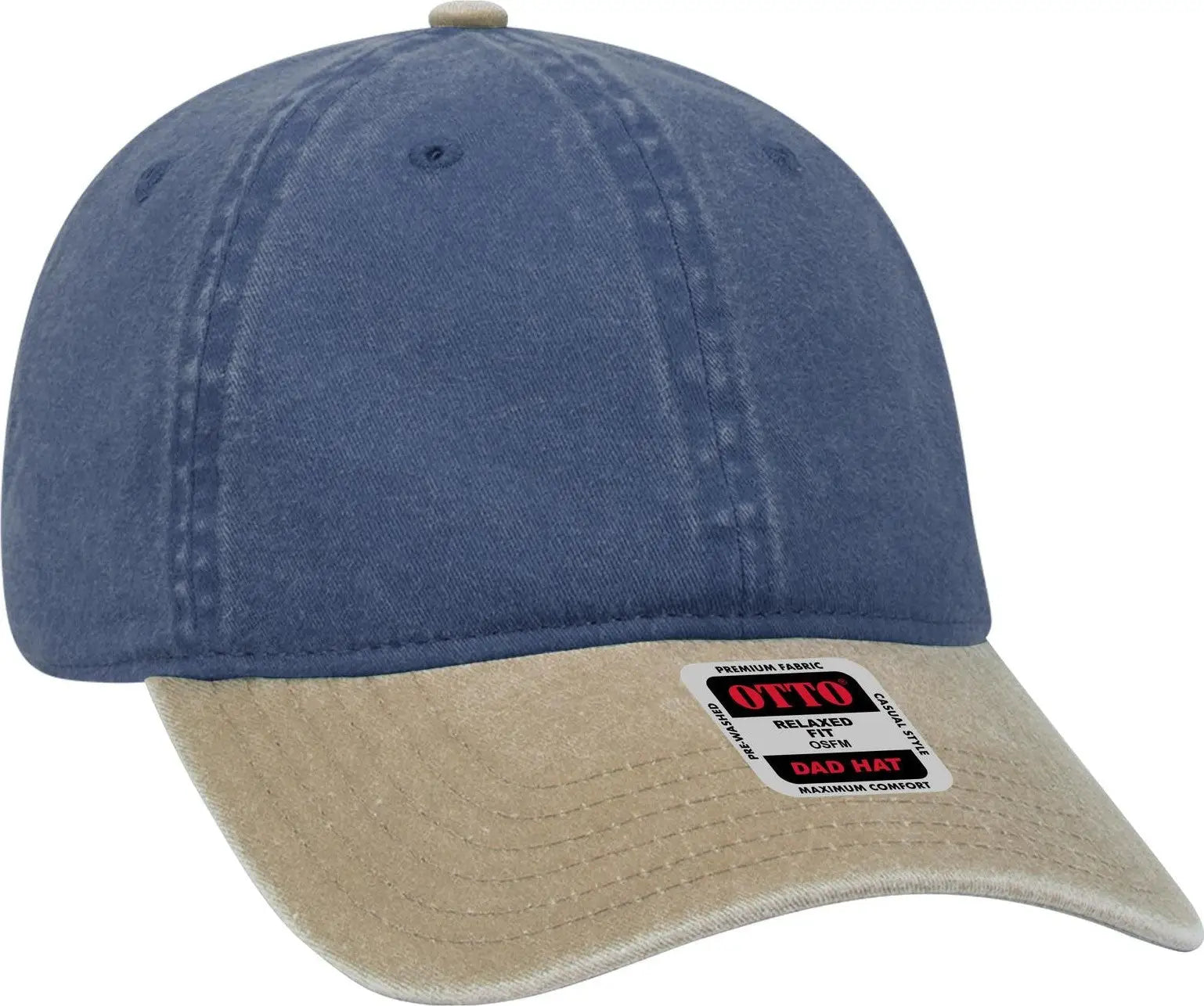 Otto 18-202 6 Panel Low Profile Dad Cap - Kha/nvy - 1/2’’ - 7 5/8’’