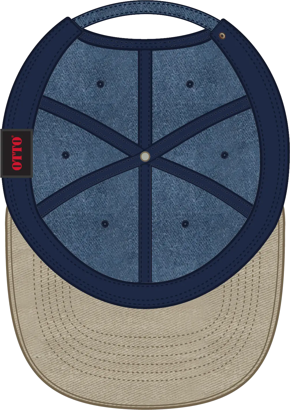 Otto 18-202 6 Panel Low Profile Dad Cap - Kha/nvy - 1/2’’ - 7 5/8’’