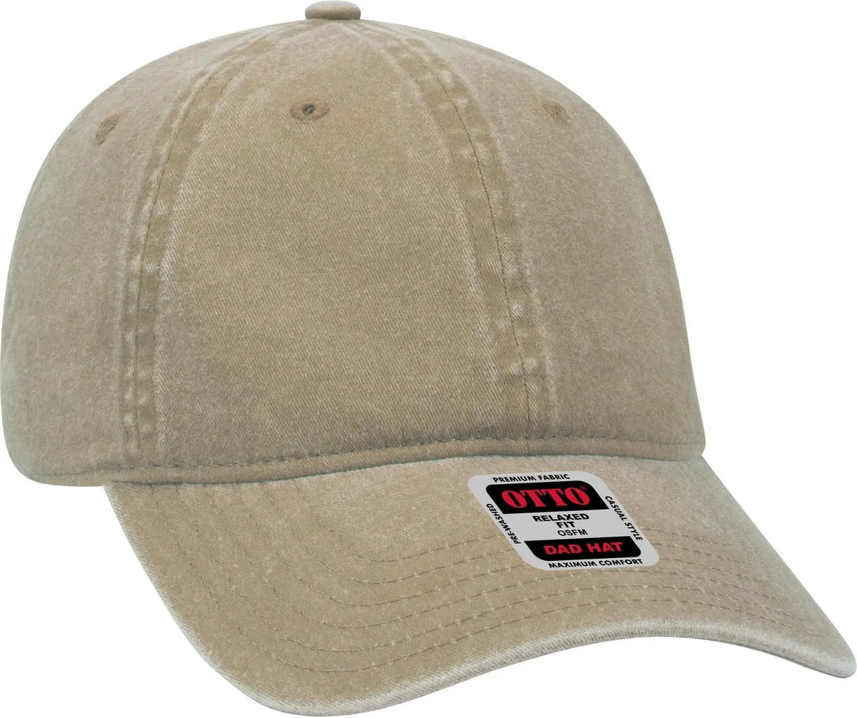 Otto 18-202 6 Panel Low Profile Dad Cap - Khaki - 1/2’’ - 7 5/8’’