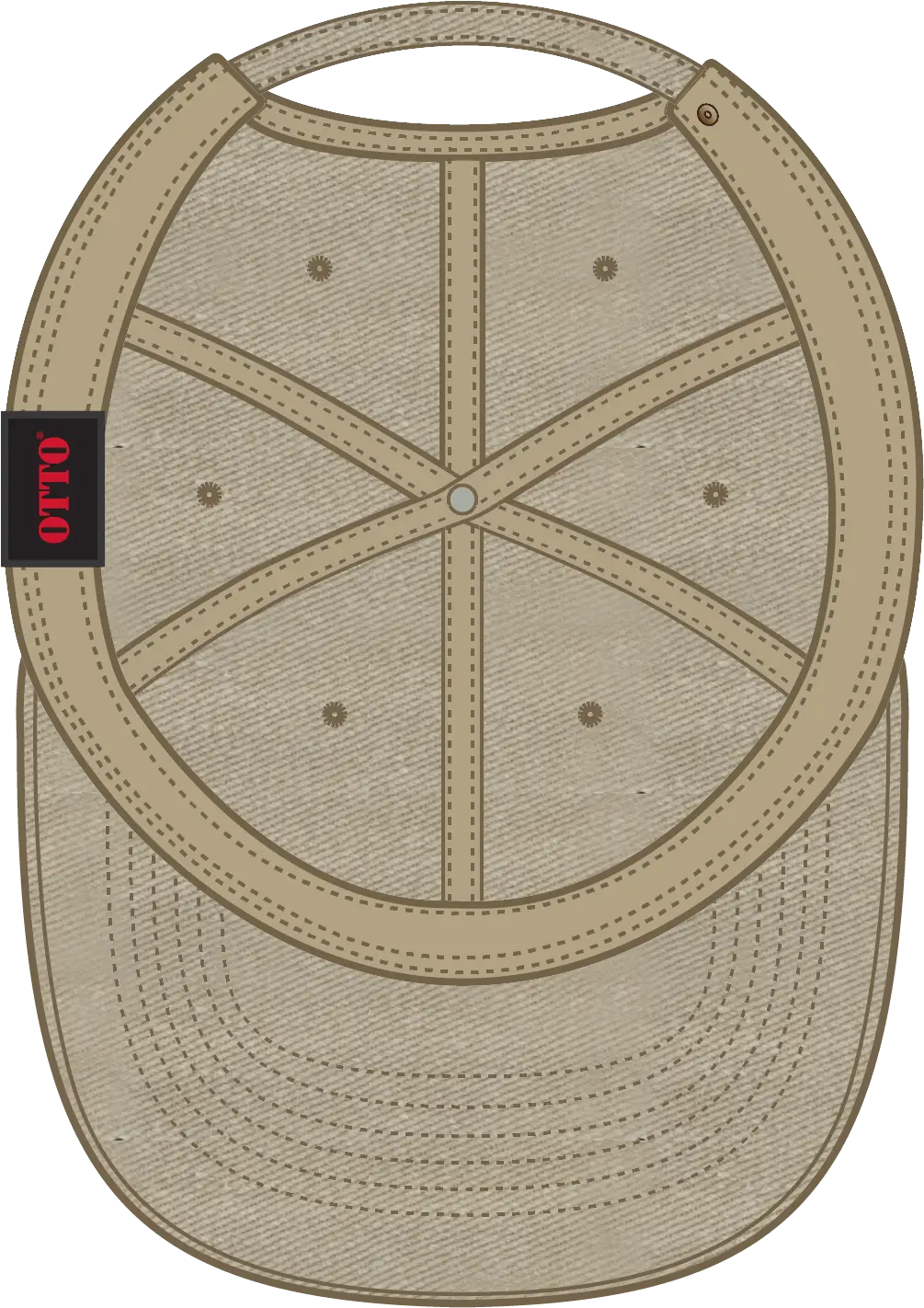 Otto 18-202 6 Panel Low Profile Dad Cap - Khaki - 1/2’’ - 7 5/8’’