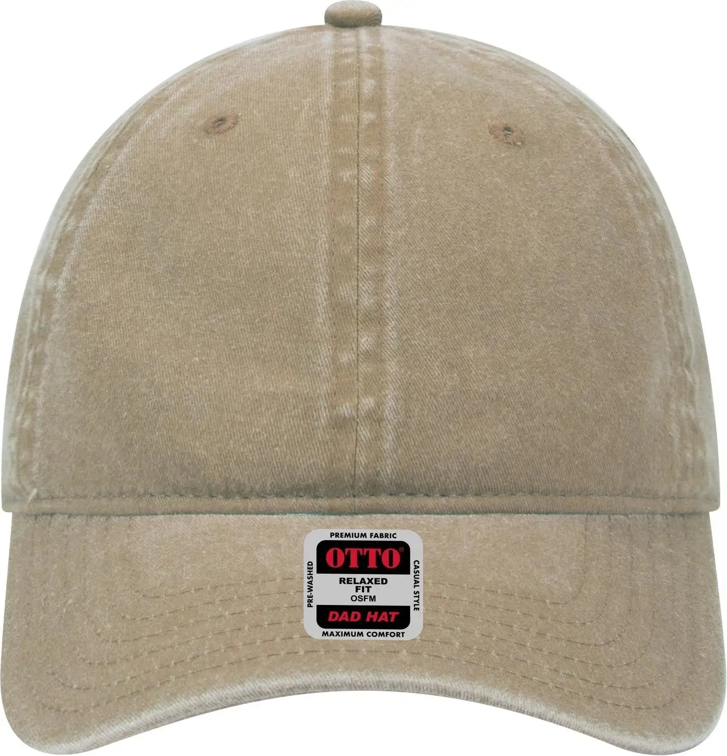 Otto 18-202 6 Panel Low Profile Dad Cap - Khaki