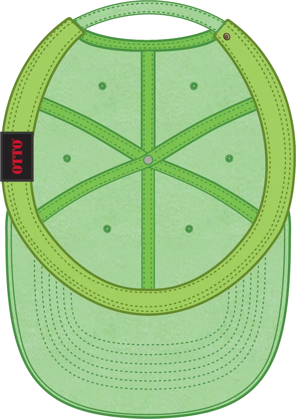 Otto 18-202 6 Panel Low Profile Dad Cap - Lime - 1/2’’ - 7 5/8’’