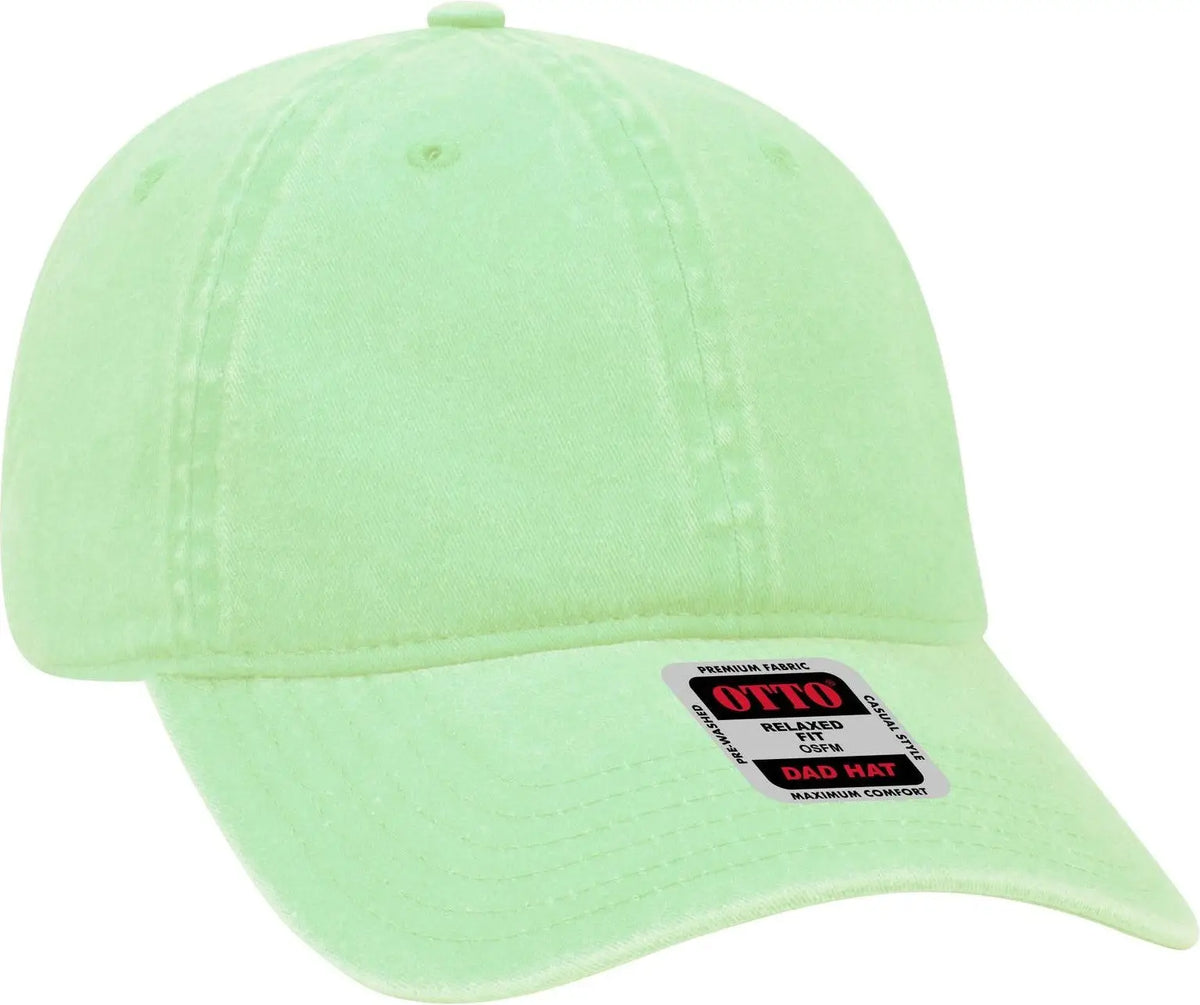 Otto 18-202 6 Panel Low Profile Dad Cap - Lime - 1/2’’ - 7 5/8’’
