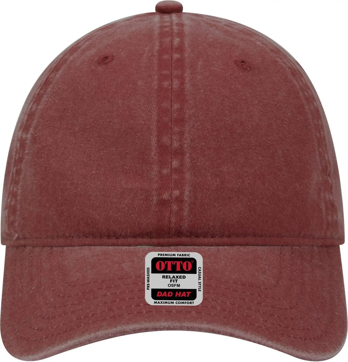 Otto 18-202 6 Panel Low Profile Dad Cap - Maroon - 1/2’’ - 7 5/8’’