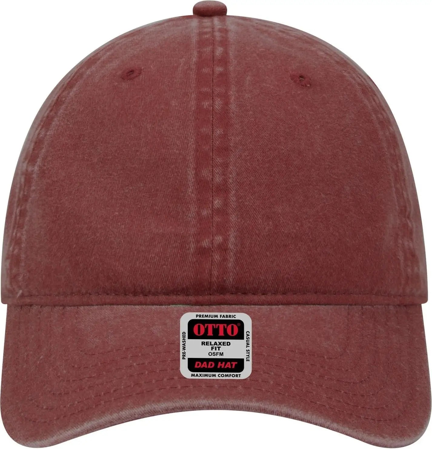 Otto 18-202 6 Panel Low Profile Dad Cap - Maroon - 1/2’’ - 7 5/8’’