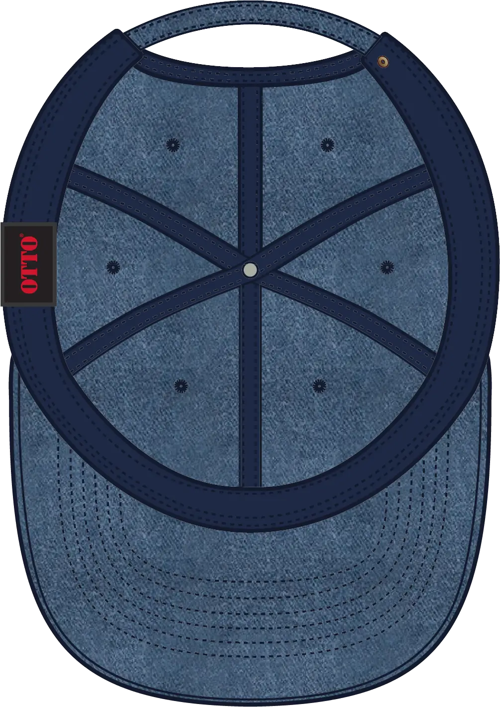 Otto 18-202 6 Panel Low Profile Dad Cap - Navy - 1/2’’ - 7 5/8’’