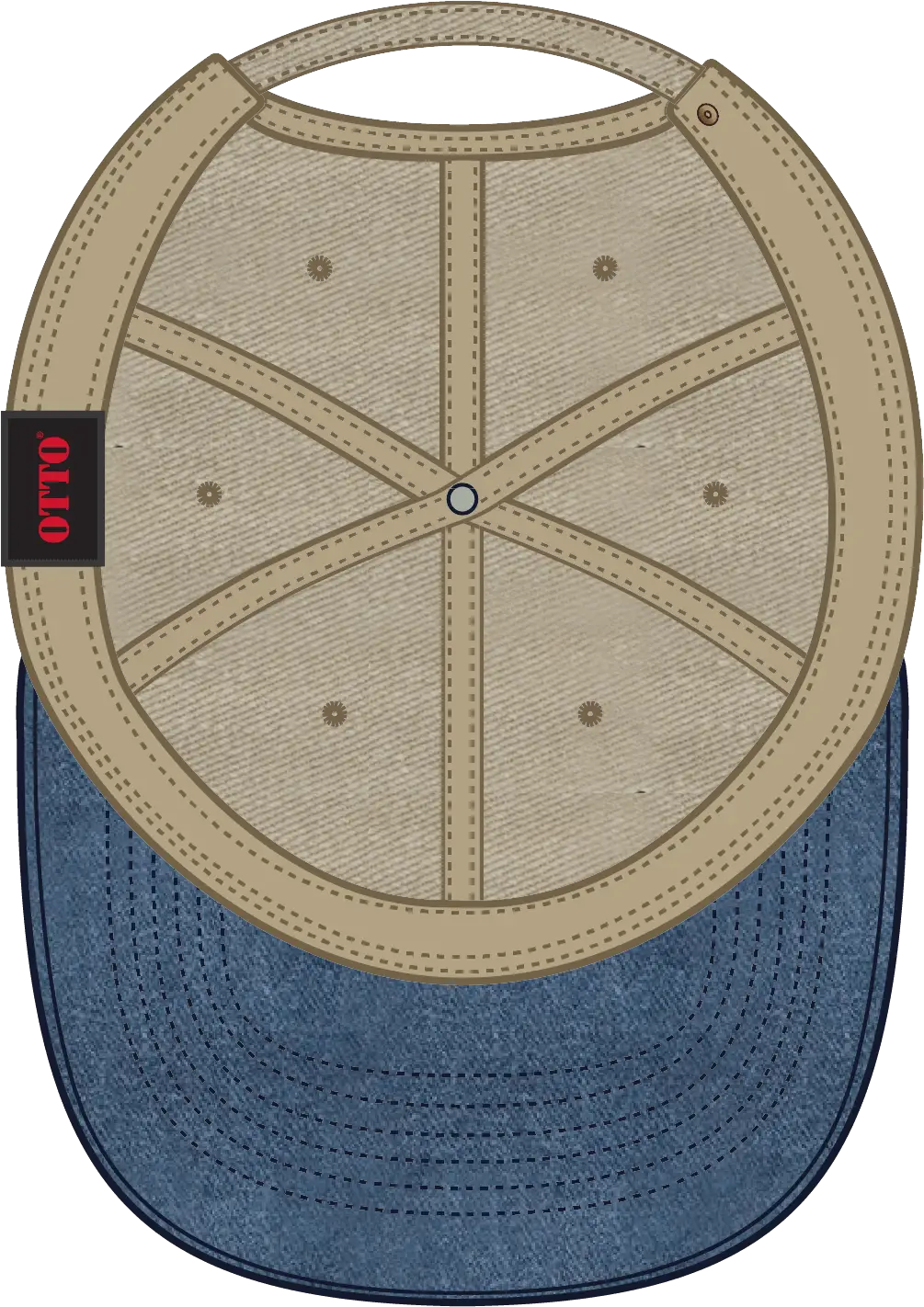 Otto 18-202 6 Panel Low Profile Dad Cap - Nvy/kha - 1/2’’ - 7 5/8’’