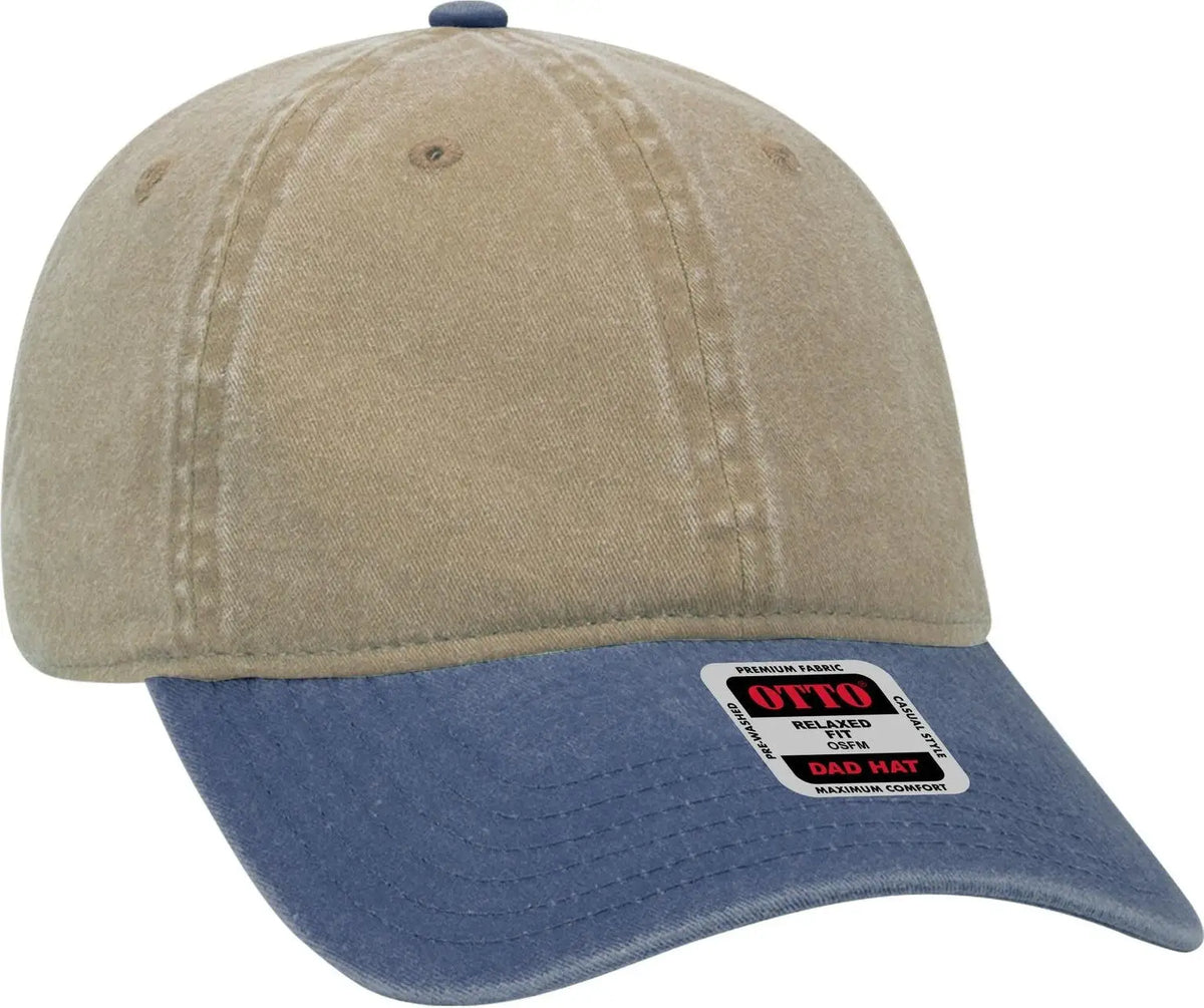 Otto 18-202 6 Panel Low Profile Dad Cap - Nvy/kha - 1/2’’ - 7 5/8’’
