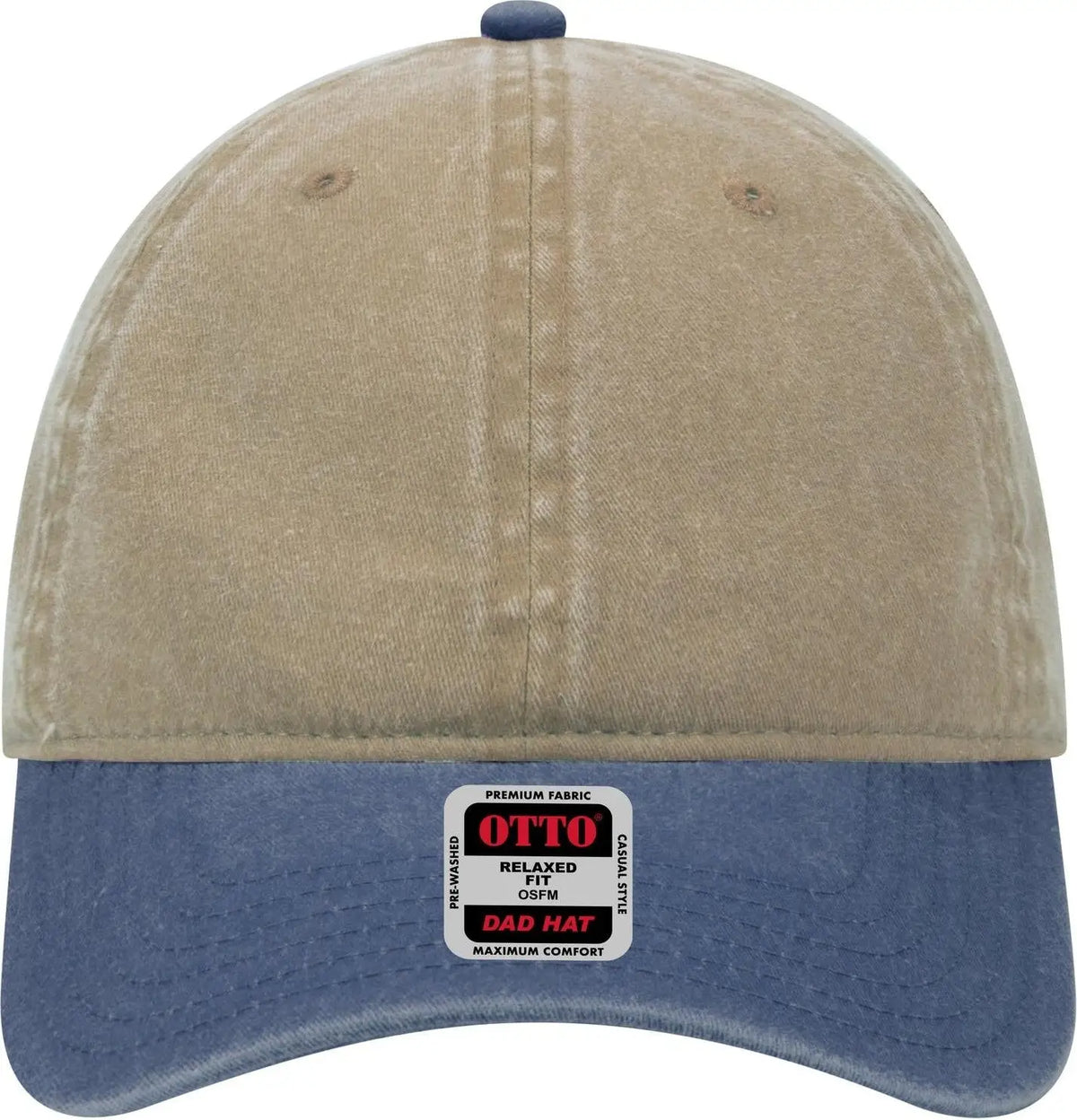 Otto 18-202 6 Panel Low Profile Dad Cap - Nvy/kha - 1/2’’ - 7 5/8’’