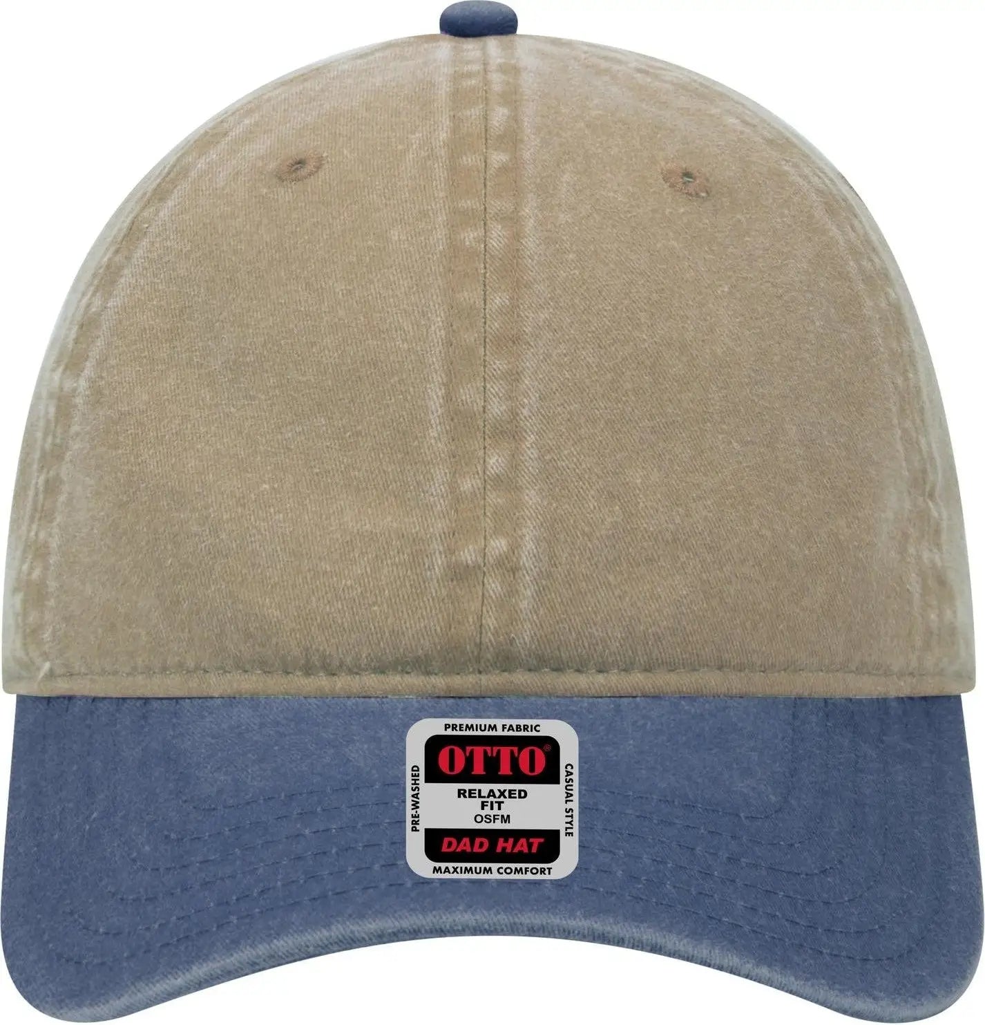 Otto 18-202 6 Panel Low Profile Dad Cap - Nvy/kha - 1/2’’ - 7 5/8’’