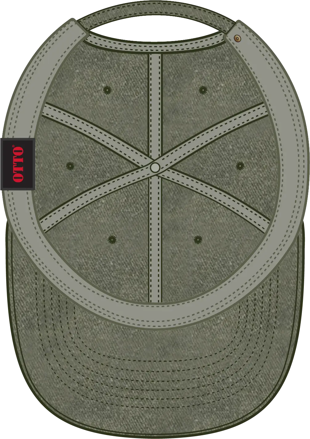 Otto 18-202 6 Panel Low Profile Dad Cap - Ol. Green - 1/2’’ - 7 5/8’’