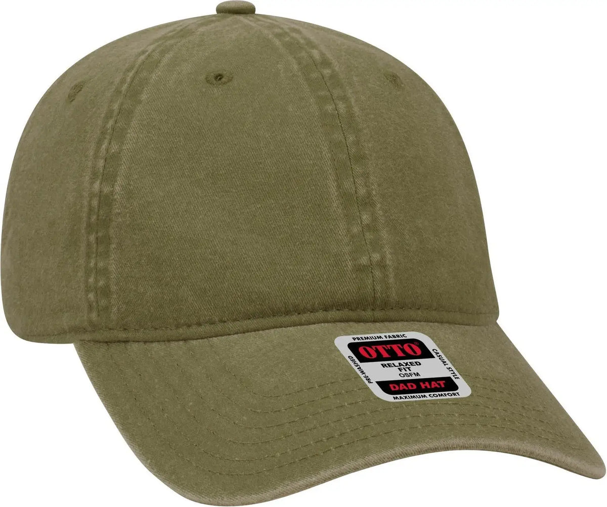 Otto 18-202 6 Panel Low Profile Dad Cap - Ol. Green - 1/2’’ - 7 5/8’’