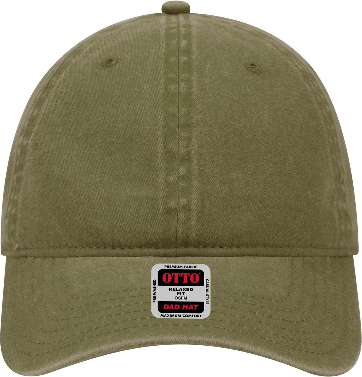 Otto 18-202 6 Panel Low Profile Dad Cap - Ol. Green - 1/2’’ - 7 5/8’’