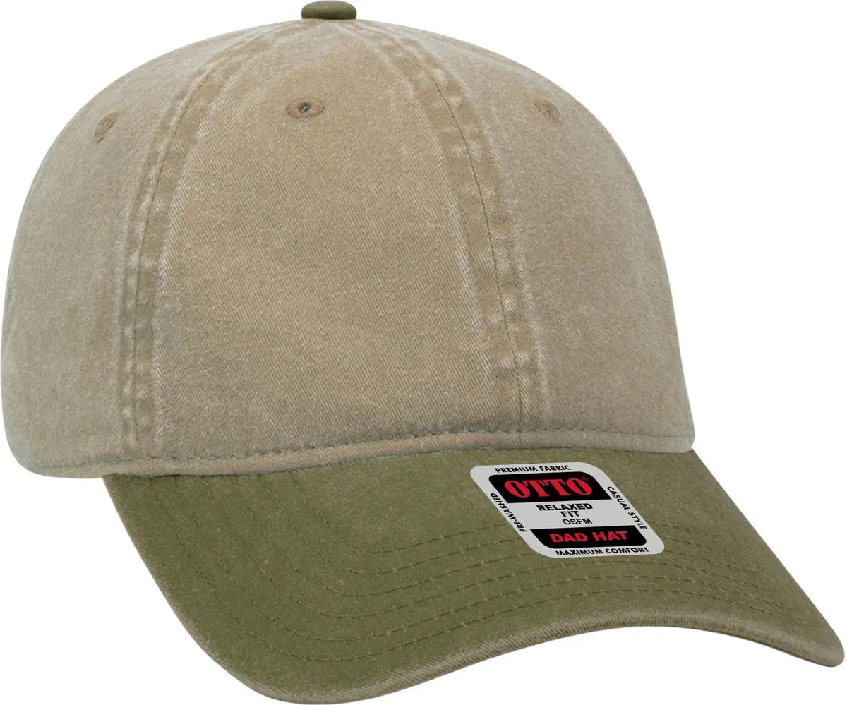 Otto 18-202 6 Panel Low Profile Dad Cap - Ol.grn/kha - 1/2’’ - 7 5/8’’